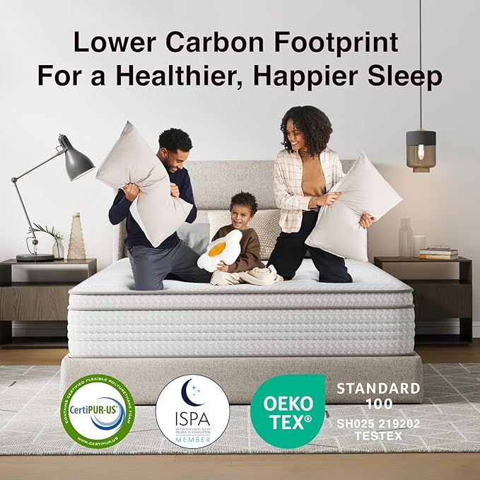 Novilla Queen Mattress, 12 Inch Queen Size Mattresses in a Box with Smarts™ Pocket Coil for Pressure Relief, Medium Plush Foam and Spring Hybrid Colchones with CertiPUR-US Certified
