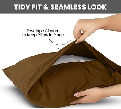 Utopia Bedding King Pillow Cases - 2 Pack - Envelope Closure - Soft Brushed Microfiber Fabric - Shrinkage and Fade Resistant Pillow Covers King Size 20 X 40 Inches (King, Mocha)