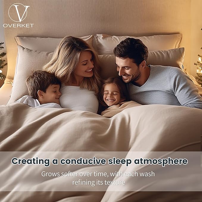 100% Linen Sheets King Size,Breathable & Durable 4-Piece Bed Flax Sheet Set,Soft All-Season Bedding for Hot Sleepers 16" Deep Pocket Oeko-TEX Certified,（King, Navy Grey）