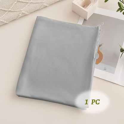 Stretchy Body Pillow Case Cover - Jersey Knit Long Pillowcase for Body Pillow, 1 Pack - Envelope Closure & Skin-Friendly, Soft and Breathable for Sleeping, 20"x54", Light Gray