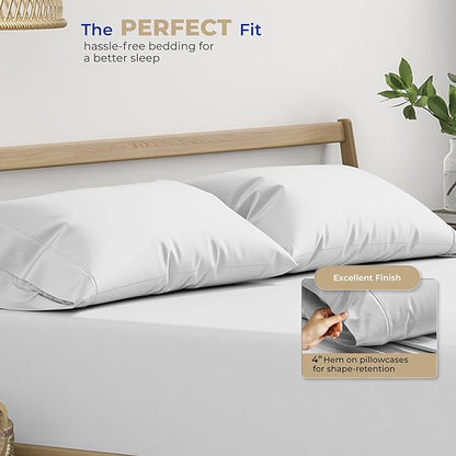 THREAD SPREAD 100% Cotton King Size Pillow Cases Set of 2 - Luxury 400 Thread Count Pillow Cases King Size (Silver), Soft Cooling Breathable & Durable Sateen Weave Hotel Quality Cotton Pillowcases
