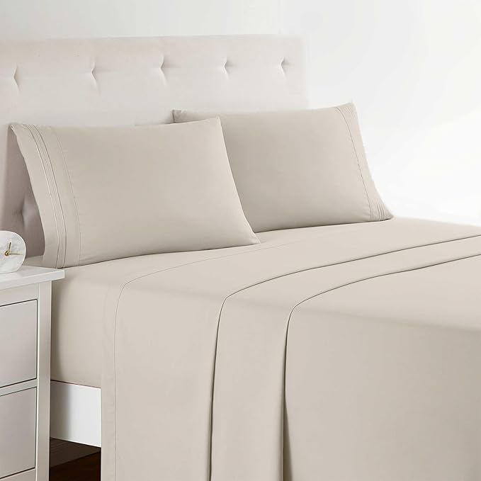 Clara Clark Full XL Bed Sheet Set - Wrinkle, Fade, Stain Resistant, Deep Pocket Sheets - Luxury Soft Bedding Sheets & Pillowcases, Full XL Linen