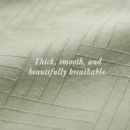Threadmill Luxury Full Size Sheets for Full Size Mattress | 800 Thread Count Cotton Sheets | Jacquard Celine Sage Green | Better Than Egyptian Cotton| 4 Pc Bed Sheets | with Elasticized Deep Pocket
