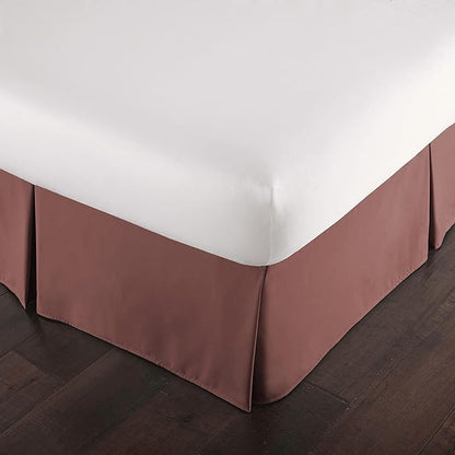 Southshore Fine Living, Inc. Hotel Quality Twin Bed Skirt - 14" Drop, Elegant Pleated Design, Premium Dust Ruffle/Twin Size Bed Skirt, Easy Care, Luxury Bed Skirt Twin Size, Marsala (Terra Cotta)