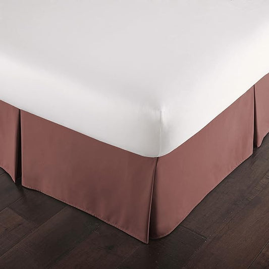 Southshore Fine Living, Inc. Hotel Quality California King Bed Skirt - 14" Drop, Elegant Pleated Design, Premium Dust Ruffle/Bed Skirt, Luxury Bed Skirt Cal King Size, Marsala (Terra Cotta)