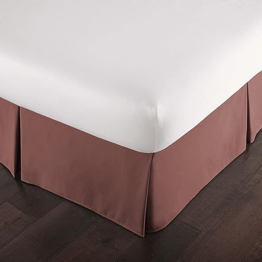 Southshore Fine Living, Inc. Hotel Quality Full Bed Skirt - 14" Drop, Elegant Pleated Design, Premium Dust Ruffle/Full Size Bed Skirt, Easy Care, Luxury Bed Skirt Full Size, Marsala (Terra Cotta)