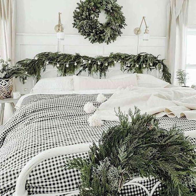 ETDIFFE Black Gingham Comforter Set King Size, 3 Piece Boho Grid Bedding Set - Soft and Lightweight Buffalo Checkered Plaid Microfiber Down Alternative Bed Comforter (104x90)