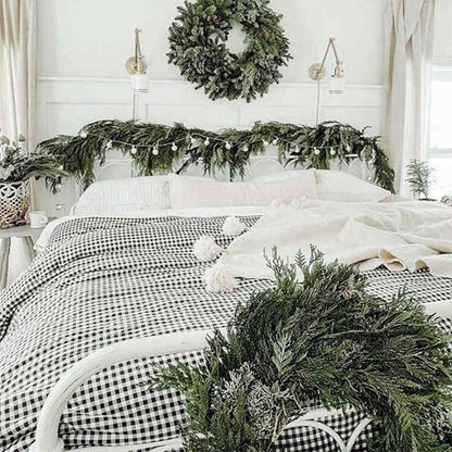 ETDIFFE Black Gingham Comforter Set King Size, 3 Piece Boho Grid Bedding Set - Soft and Lightweight Buffalo Checkered Plaid Microfiber Down Alternative Bed Comforter (104x90)