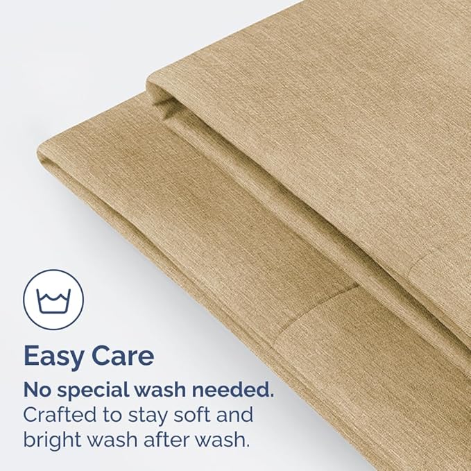 Body Pillowcases Set of 4-20x54 Long Body Pillow Case - Soft Body Pillow Cover for Sleeping & Side Sleepers - Comfy, Breathable & Fade Free - Machine Washable w/Envelope Enclosure - (Heathered Tan)