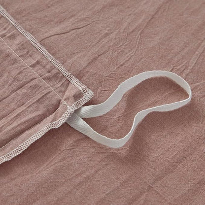 FACE TWO FACE Bedding Duvet Cover Set100% Washed Cotton Duvet Cover Linen Like Textured Breathable Durable Soft Comfy (Twin, Old Pink)