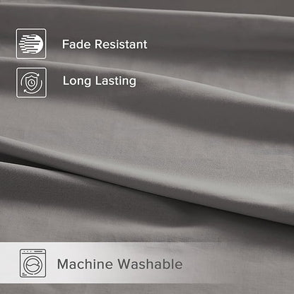 Comfort Spaces 100% Cotton Sheets King, Breathable & Ultra Soft Cotton Sheets, Naturally Cool Cotton Bed Sheets with 14" Elastic Pocket Fits up to 16" Mattress, All Season Sheet Set, Dark Gray 4 Piece