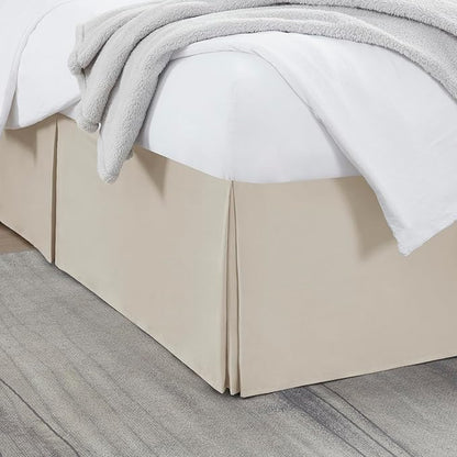 Nestl Linen Bed Skirt Cal King Size - Cal King Bed Skirt 14 Inch Drop - Brushed Microfiber Bed Skirts - Hotel Quality Pleated Bed Skirt - Shrinkage & Fade Resistant