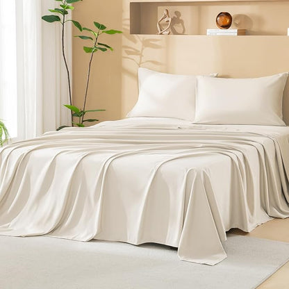 Litanika Twin XL Comforter Set Beige - Boho Tufted Shabby Chic Bed in a Bag for College Dorm, 5 Pieces Cream Fluffy Soft Farmhouse Bed Set for All Seasons