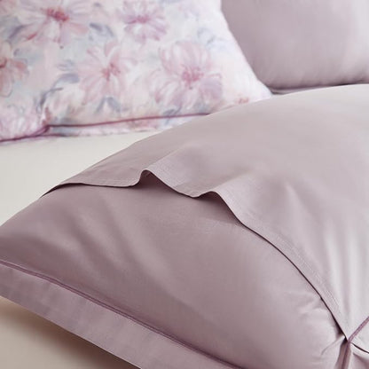 OAITE Duvet Cover Set King Size Floral Pattern 600 Thread Count Ultra Soft 100% Long Staple Cotton Duvet Cover Sets 3-PC, Breathable Duvet Cover with Zipper Closure & Corner Ties