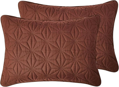 VCNY Home Orange Quilt Set for Queen Bed, 3-Piece Bedspread Coverlet and Shams, Soft Bedding Comforter Alternative for All Seasons (Kaleidoscope, Full/Queen)