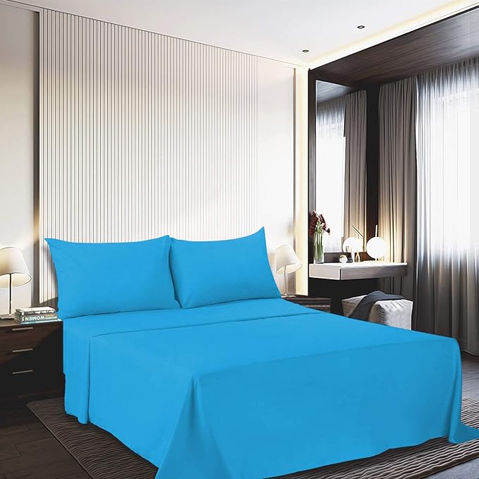 Best Season 4 Piece Bed Sheet Set (Full,Dark Teal 1 Flat Sheet,1 Fitted Sheet and 2 Pillow Cases,100% Brushed Microfiber 1800 Luxury Bedding,Deep Pockets,Extra Soft & Fade Resistant