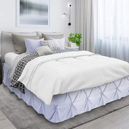 Nestl Ice Blue Bed Skirt King Size, Pinch Pleat King Bed Skirt, 14" Inch Drop King Bedskirt, Hotel Quality Ice Blue Bed Skirts, Premium Microfiber Bedskirt for King Bed, Ice Blue King Size Bed Skirt