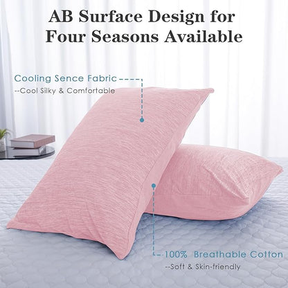 CHOSHOME Cooling Pillow Cases Zipper Pillow Covers Q-Max > 0.45 Zippered Pillowcases for Hot Sleepers, Soft, Breathable, Skin-Friendly, 4 Pack (Standard, 20" x 26", Pink)