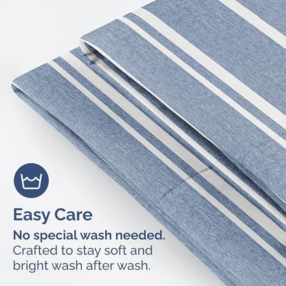 Body Pillowcases Set of 2-20x54 Long Body Pillow Case - Soft Body Pillow Cover for Sleeping & Side Sleepers - Comfy, Wrinkle & Fade Free - Machine Washable w/Envelope Enclosure Blue Stripes 3