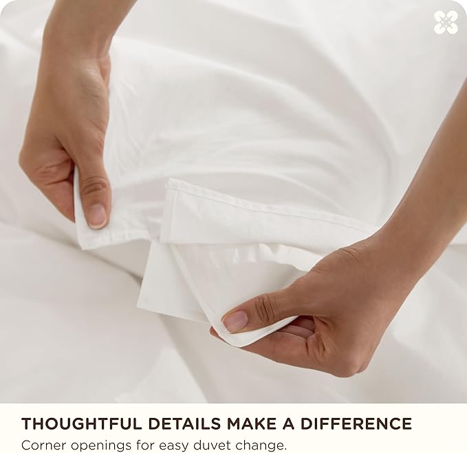 Bedsure Cotton Duvet Cover Full - Luxury Slub Weave 100% Cotton Duvet Cover Set, PureWoven Bedding Set with a Linen Like Textured, Easy Change, Coconut White, 80" x 90"