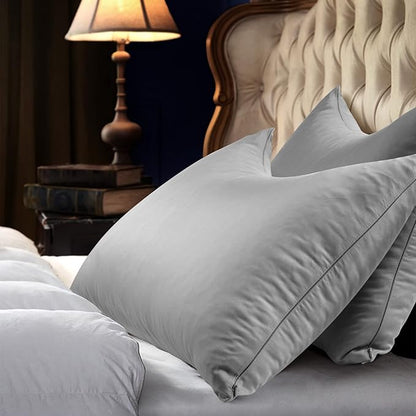 Cooling Curved Pillow Cases - Rayon Derived from Bamboo Side Sleeper Pillowcase Cover - Breathable Soft Pillowcase for Hot Sleepers Hair and Skin, King Size 1 Piece, 20 * 36 Inches Light Grey