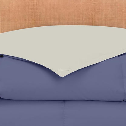 Modern Threads Down Alternative Reversible Comforter Blue/Cream Queen