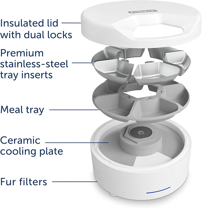 PetSafe FreshFeed Refrigerated Automatic Wet Food Feeder, 6 Meals, White | 40F Dual Semiconductor Cooling, Keeps Wet Food Fresh, Automatic 6-Meal Rotating Tray, App-Controlled Scheduling