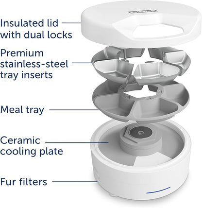 PetSafe FreshFeed Refrigerated Automatic Wet Food Feeder, 6 Meals, White | 40F Dual Semiconductor Cooling, Keeps Wet Food Fresh, Automatic 6-Meal Rotating Tray, App-Controlled Scheduling