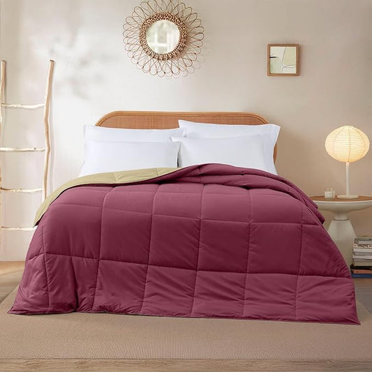 Modern Threads Down Alternative Reversible Comforter Red/Beige California King