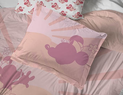 Disney Minnie Mouse Twin Size Comforter Set - 5 Piece Bedding Includes Sheet Set & Pillow Covers - Super Soft Cozy Pink Bedding