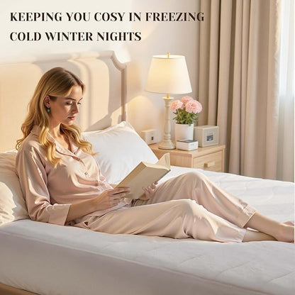 GOTCOZY Multi-Zone Heated Mattress Pad King Size - Electric Mattress Pad Fit up to 15" with 10 Heat Setting & 12 Hour Auto Off, Independent Body & Feet Heating, Machine Washable（Bleach）