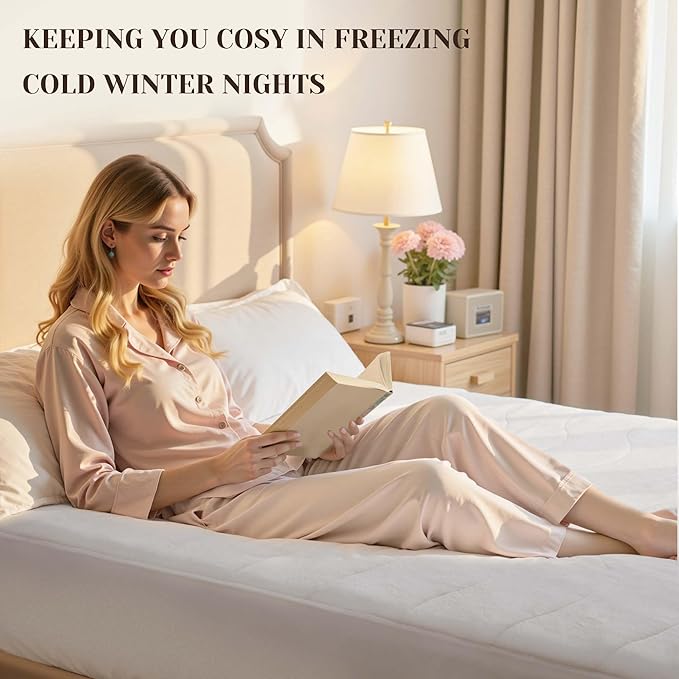 GOTCOZY Multi-Zone Heated Mattress Pad Cal King Size - Electric Mattress Pad Fit up to 15" with 10 Heat Setting & 12 Hour Auto Off, Independent Body & Feet Heating, Machine Washable（Bleach）