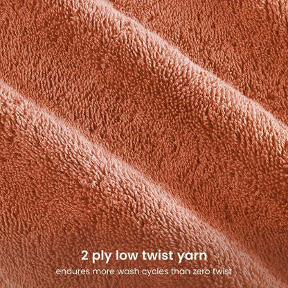 BIOWEAVES 100% Organic Cotton 700 GSM Plush Premium Washcloths 13" x 13" GOTS Certified, Face Towels Perfect for Home & Bathroom - Burnt Orange, Pack of 12