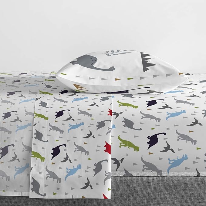 Jay Franco Trend Collector Dinosaur Roar 5 Piece Twin Bed Set - Includes Comforter & Sheet Set - Super Soft Fade Resistant Microfiber Bedding