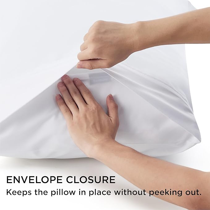 Bedsure Pillow Cases Standard Size Set of 4 - White Brushed Microfiber Pillowcases 4 Pack, Super Soft and Cozy Pillow Case Covers with Envelope Closure for Kids, Wrinkle, Fade Resistant, 20x26 Inches