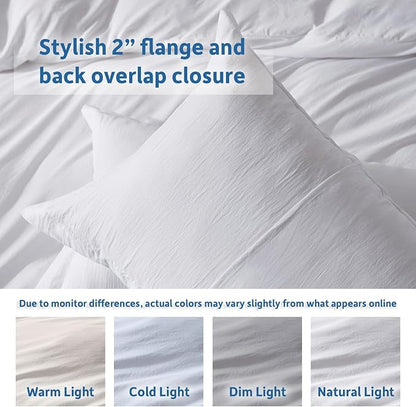 Nestl White California King Duvet Cover Sets - Soft Prewashed Cal King Duvet Cover, 3 Piece, with Zipper Closure, 1 Duvet Cover 104x98 inches and 2 Pillow Shams - No Comforter