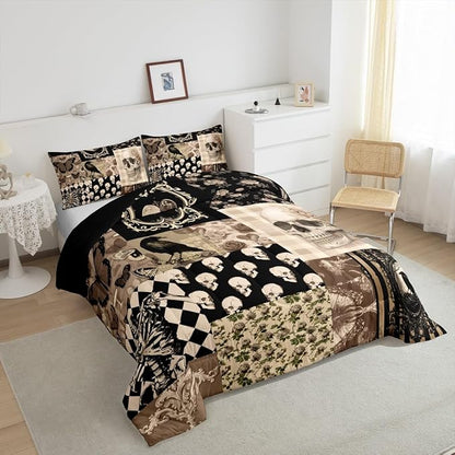 Fall Rustic Comforter Set Queen Size,Autumn Harvest Theme Bedding Sets for Kids Women Men Adult Room Decor,Countryside Farmhouse Quilt Set Vintage Oil Painting Art Duvet Insert,2 Pillowcases