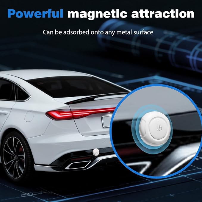 GPS Vehicle Tracker, 2-Year Battery, No SIM Card or Monthly Subscription | iOS & Android App with 1-Minute Location Updates, History & Sharing, Magnetic IPX7 Waterproof Design