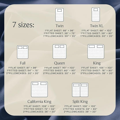 LuxClub 5 PC Split King Sheet Set, Breathable Luxury Bed Sheets, Deep Pockets 18" Eco Friendly Wrinkle Free Cooling Sheets Machine Washable Hotel Bedding Silky Soft - Navy Split King
