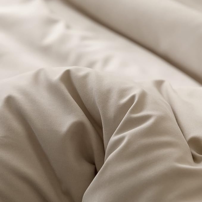 ROSGONIA Oversized King Comforter Oatmeal, 3pcs(1 Boho Comforter & 2 Pillowcases), Lightweight Oversized King Size Comforter Sets All Season Bedding
