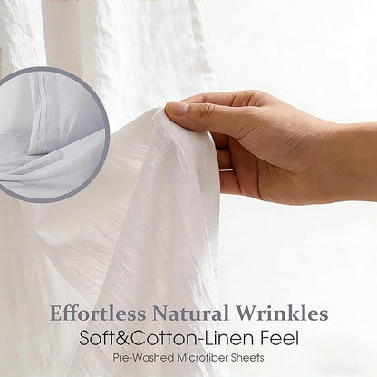 Grey Sheets Full Size Sheet Set, Pre-washed Microfiber Cotton-Like 4 Pcs Ultra Soft Bedding Set Full, Breathable Cooling Skin-Friendly All Seasons, 1 Fitted, 1 Flat, 2 Pillowcases (Light Grey, Full)