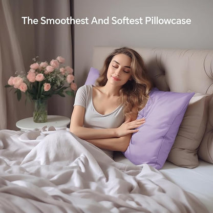 INFIIXSO Mulberry Silk Pillowcase for Hair and Skin, Silk Pillow Cases Queen Size with Hidden Zipper 20x30 Inches, Extraordinary Smooth and Soft Cooling Pillow Cases for Hot Sleepers(Lavender, 1 Pack)
