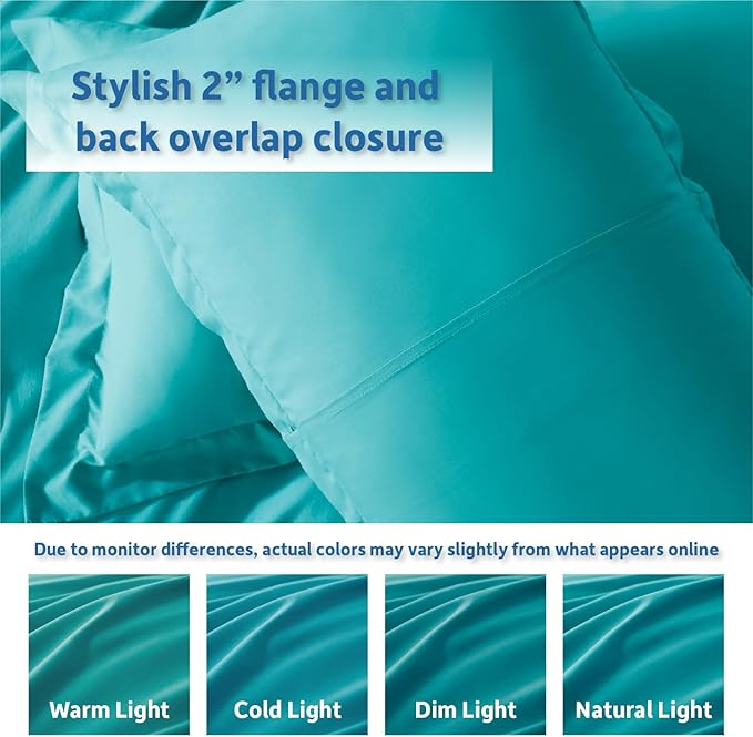 Nestl Teal Duvet Cover King Size - Soft Double Brushed King Duvet Cover Set, 3 Piece, with Button Closure, 1 Duvet Cover 104x90 inches and 2 Pillow Shams