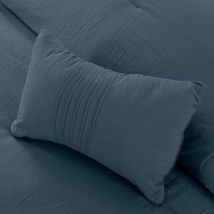 Modern Threads 4-Piece Garment-Washed Comforter Set Beck Denim Queen