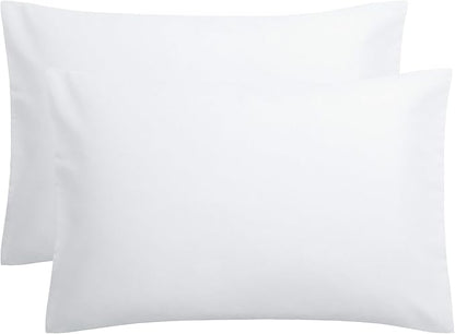 FLXXIE Pillow Cases Queen, Soft Microfiber Pillow Covers with Envelope Closure, Wrinkle Resistant Pillowcases, 2 Piece Set, 20x30, White