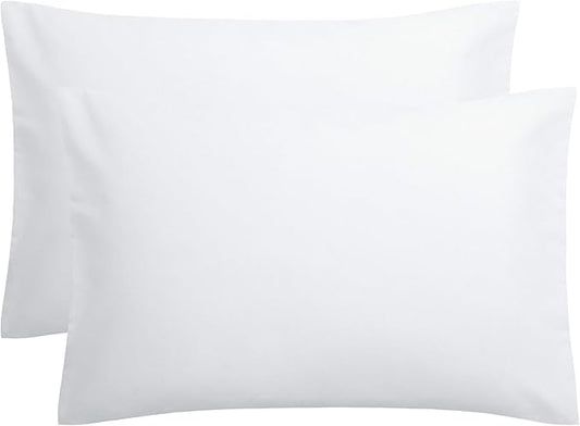 FLXXIE Pillow Cases Queen, Soft Microfiber Pillow Covers with Envelope Closure, Wrinkle Resistant Pillowcases, 2 Piece Set, 20x30, White
