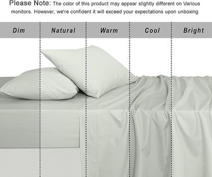 RUVANTI 100% Organic Cotton Sheets Twin Size, Percale Weave, GOTS Certified, 3-Piece Set, Deep Pocket 15", Crisp & Breathable, Soft Durable Bedding, Sábanas Algodón Orgánico – Mineral Gray