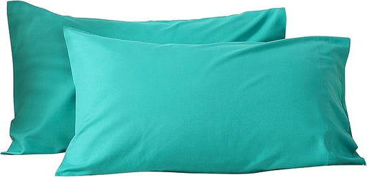Evolive Ultra Soft Brushed Microfiber Standard Size 20"x30" Pillowcases Pair Set of 2 with Envelope Closure (20"x30" Standard, Peacock Blue)
