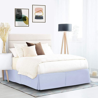 Nestl Ice Blue Full XL Bed Skirt - Full XL Size Bed Skirt 14 Inch Drop - Brushed Microfiber Bed Skirts - Hotel Quality Pleated Bed Skirt - Shrinkage & Fade Resistant