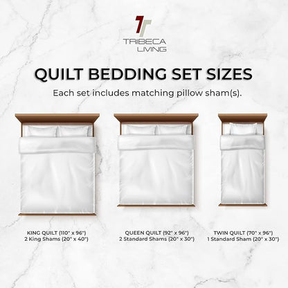 Tribeca Living Lugano Oversized Velvet Quilt Set - All Season, Extra Large, 3 Piece Queen Size Comforter Set with 2 Pillow Shams in Camel Honeycomb Pattern 260GSM